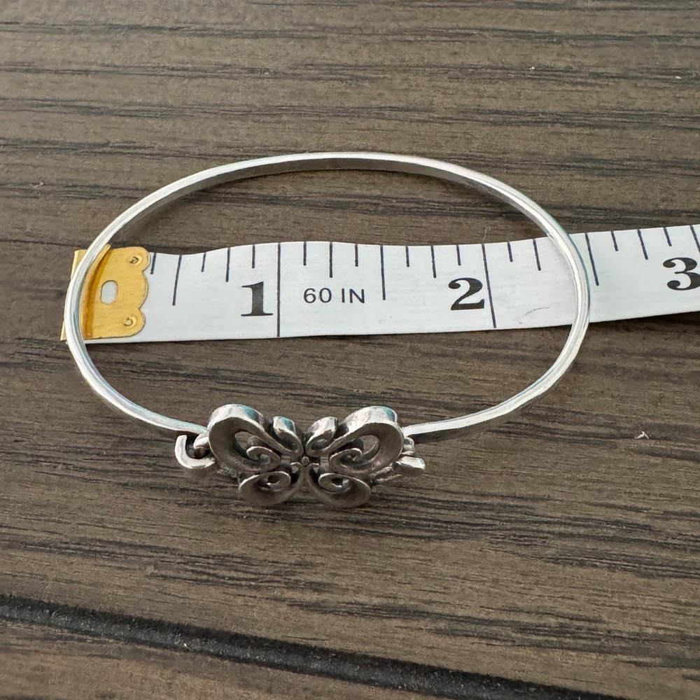 Retired James Avery Sterling Silver Butterfly Hook-On Bangle Bracelet 6.25โ - Picture 8 of 11